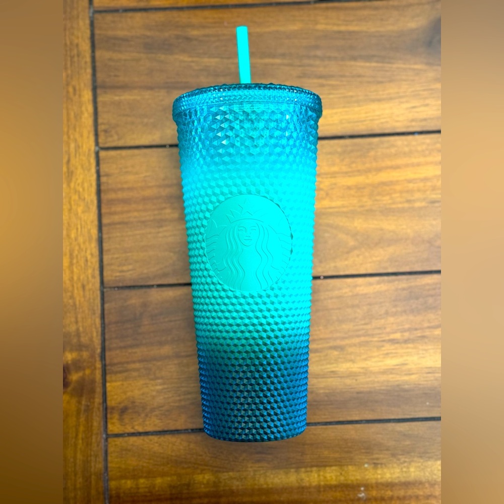 Starbucks 2022 Holiday Ombre Teal/Mint Green Cold Cup Tumbler 24 oz.